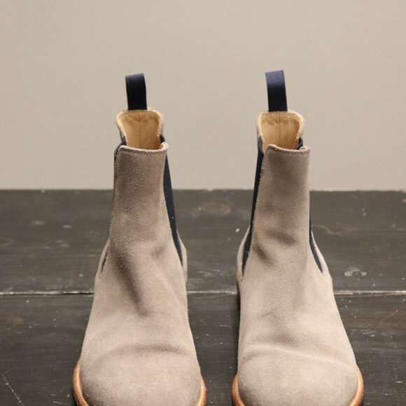 Scarosso Women's Size 38.5 US8 Gray Taupe Blue Giancarlo Chelsea Boots MSRP $495 - Picture 9 of 11